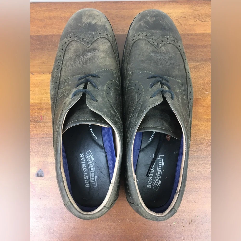 Bostonian Commonwealth Niles Brown Leather Oxford Shoes Men's Size 9.5N Abeo.